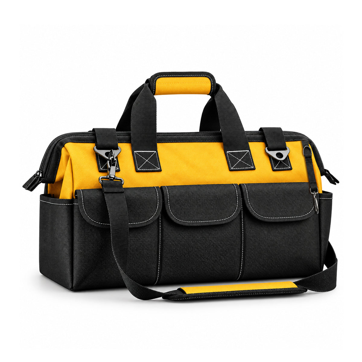 HAWQP 20 Inch Heavy Duty Tool Bag, Large Tool Storage Organizer with Shoulder Strap, Portable Tool Tote Bag for Home DIY, Garage, Repair & Construction