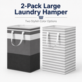 HAWQP 2 Pack Laundry Baskets, Collapsible Clothes Hamper, Freestanding Waterproof Dirty Clothes Hamper with Easy Carry Handles in Laundry Room, College Dorm, Bathroom, Bedroom 75L