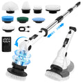 HAWQP Electric Spin Scrubber, Cordless Shower Cleaning Brush with 8 Heads, 3 Speeds, Adjustable Extension Handle for Bathroom, Tub, Tile & Floor
