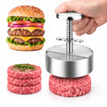 Adjustable Stainless Steel Burger Press, 4.5 Inch Hamburger Patty Maker with Spring Handle, Non-Stick Round Burger Patty Maker Mold for Beef, Turkey, BBQ, Sandwich, Kitchen & Grill Use
